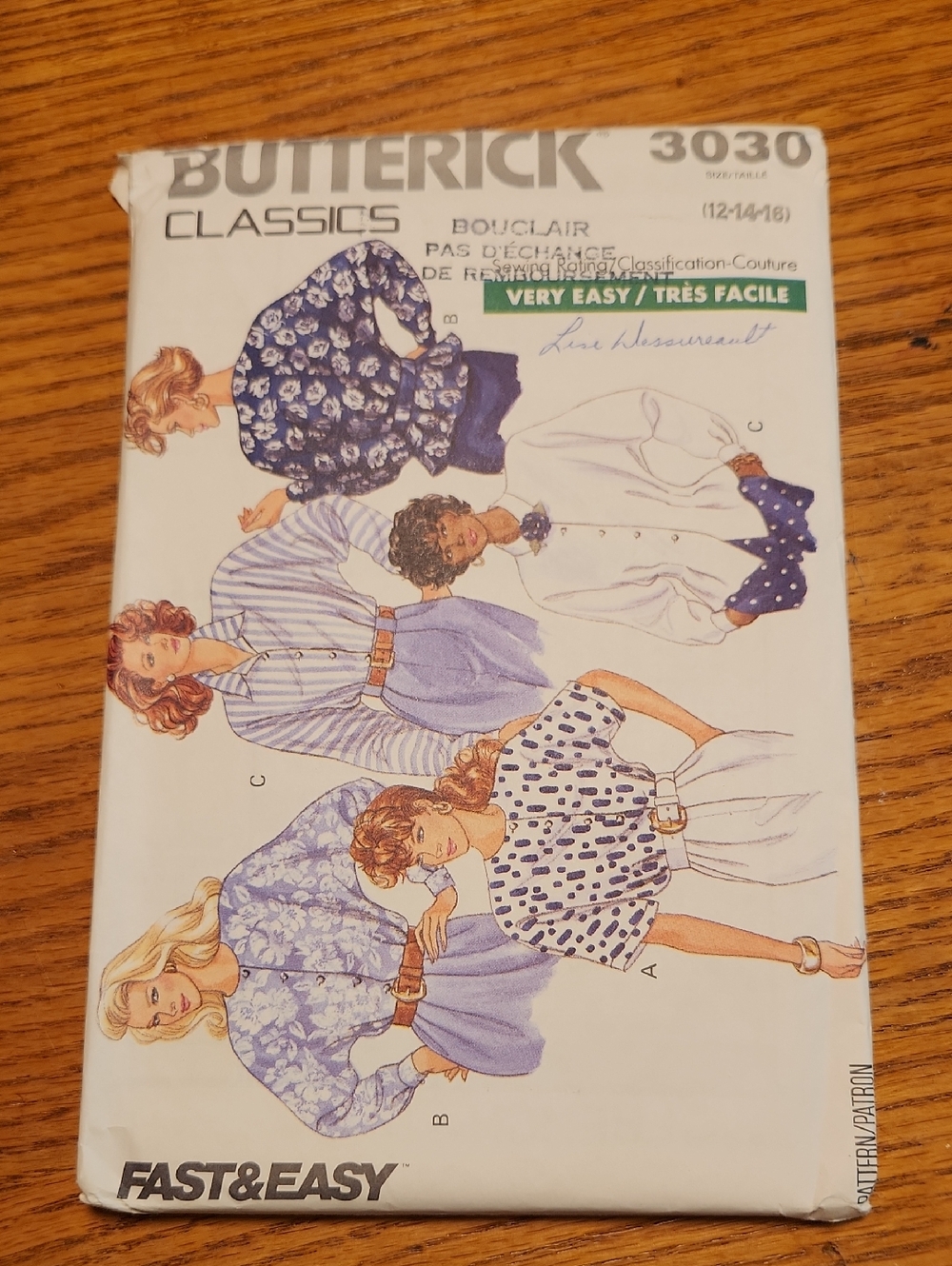 Butterick Classics 3030 Tops Sewing Pattern -